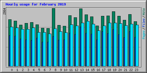 Hourly usage for February 2019