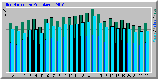 Hourly usage for March 2019