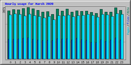 Hourly usage for March 2020