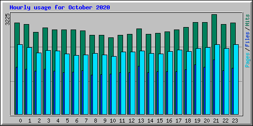 Hourly usage for October 2020